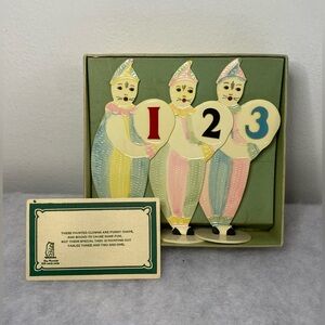 The Warwick Gift Worth While 3-Piece Clown Table Markers Vintage EUC Box